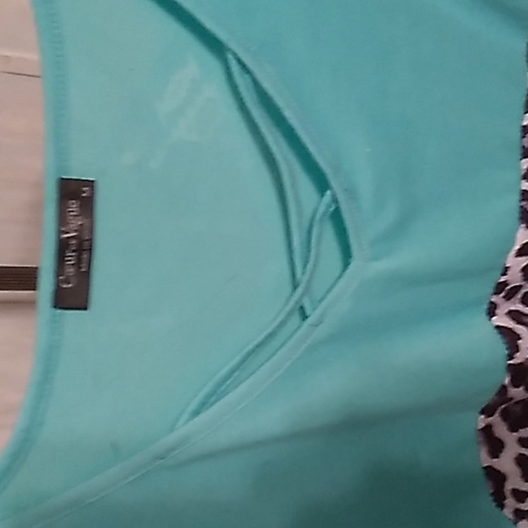 COEUR VOGUE Med Blue with Grey Leopard Design Tank Top - Picture 3 of 8